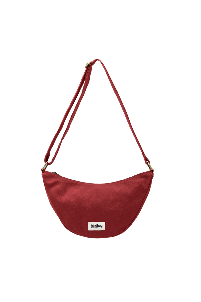 Sac Banane Demi-Lune Andrea Rouge Terracotta Coton Bio | Hindbag