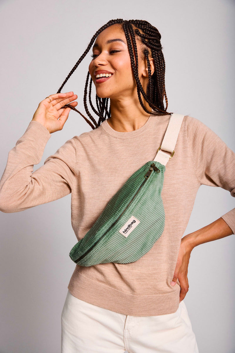 SAC BANANE OLIVIA VELOURS MARINE - HINDBAG main image 1