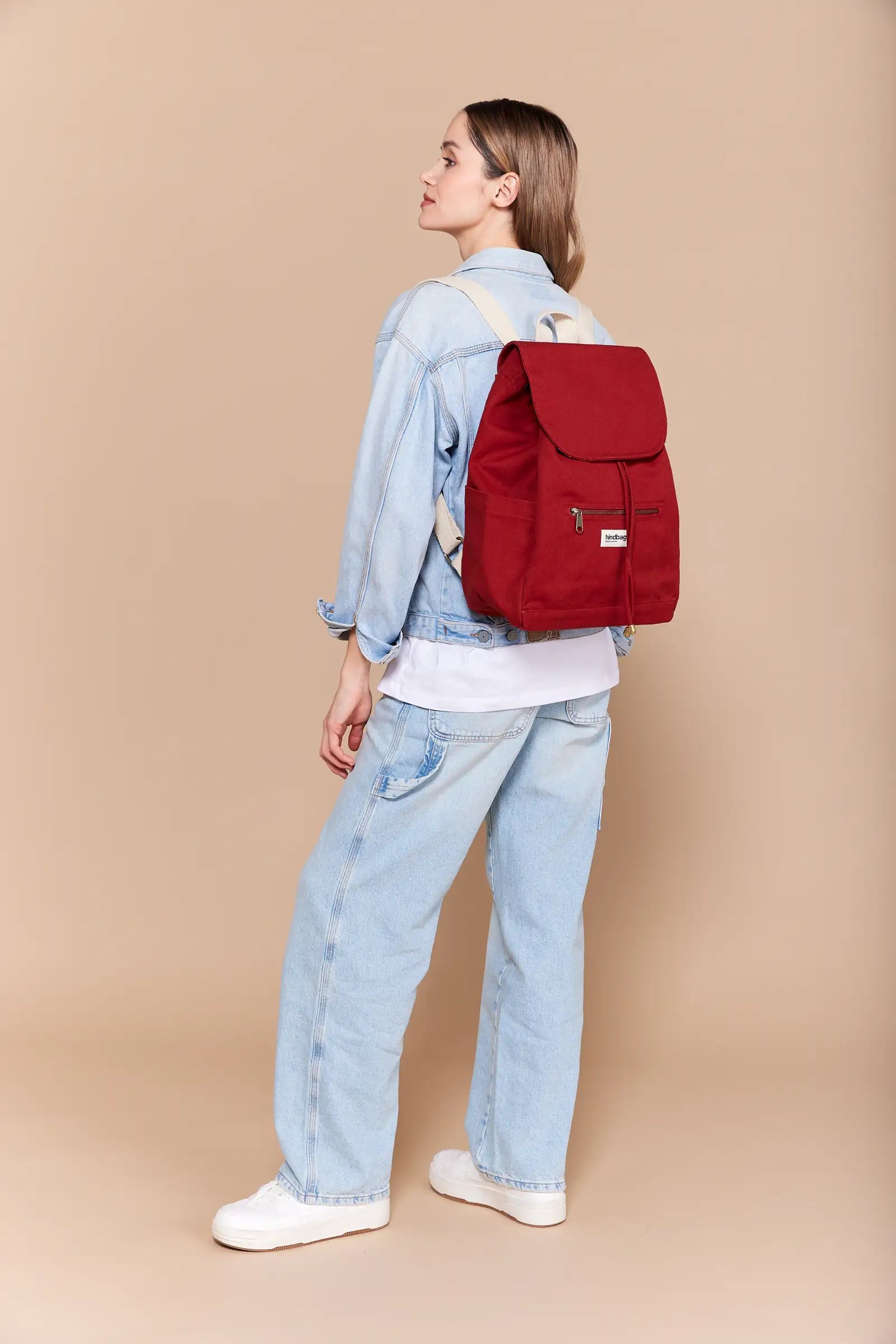 Backpack LUCIEN, red hot terracotta, organic cotton