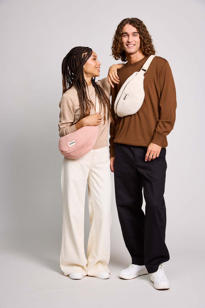 andrea teddy rose poudré et olivia teddy arctique homme et femme