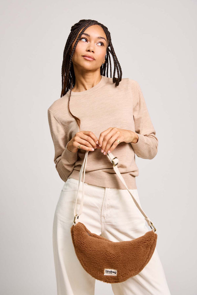 sac banane andrea teddy brun face