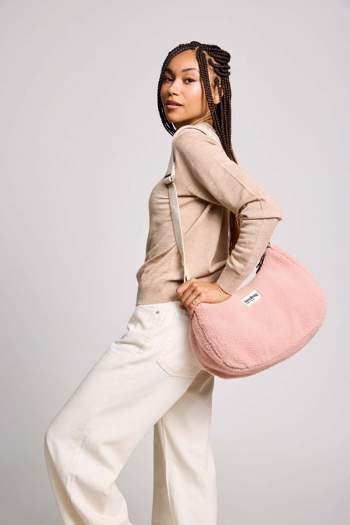sac rosa teddy rose poudré hindbag