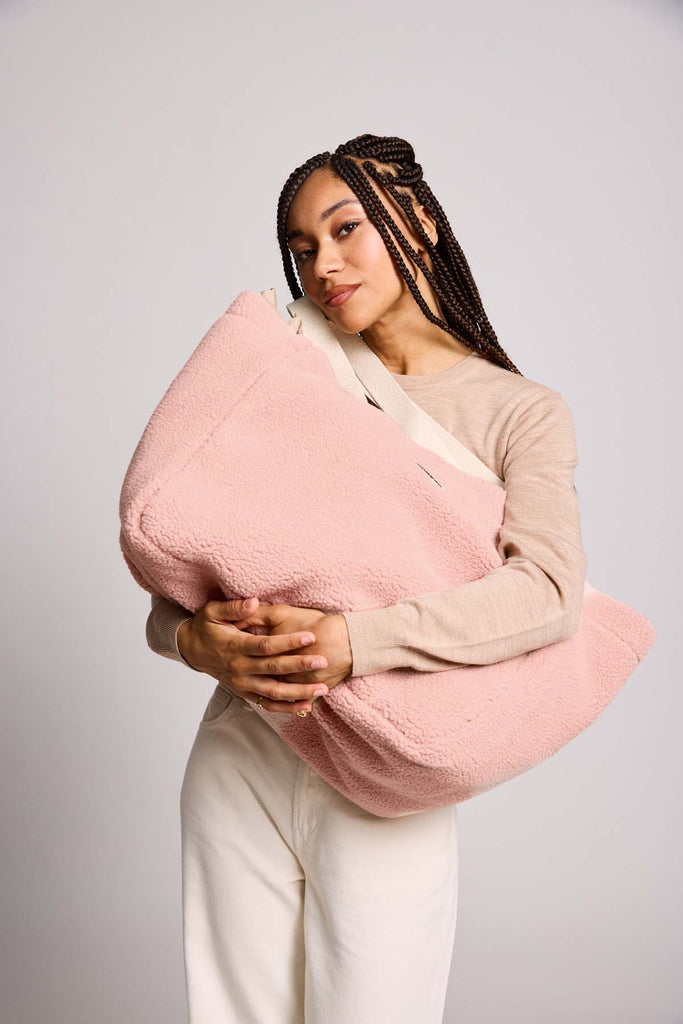 sac cabas claude teddy rose poudré hindbag