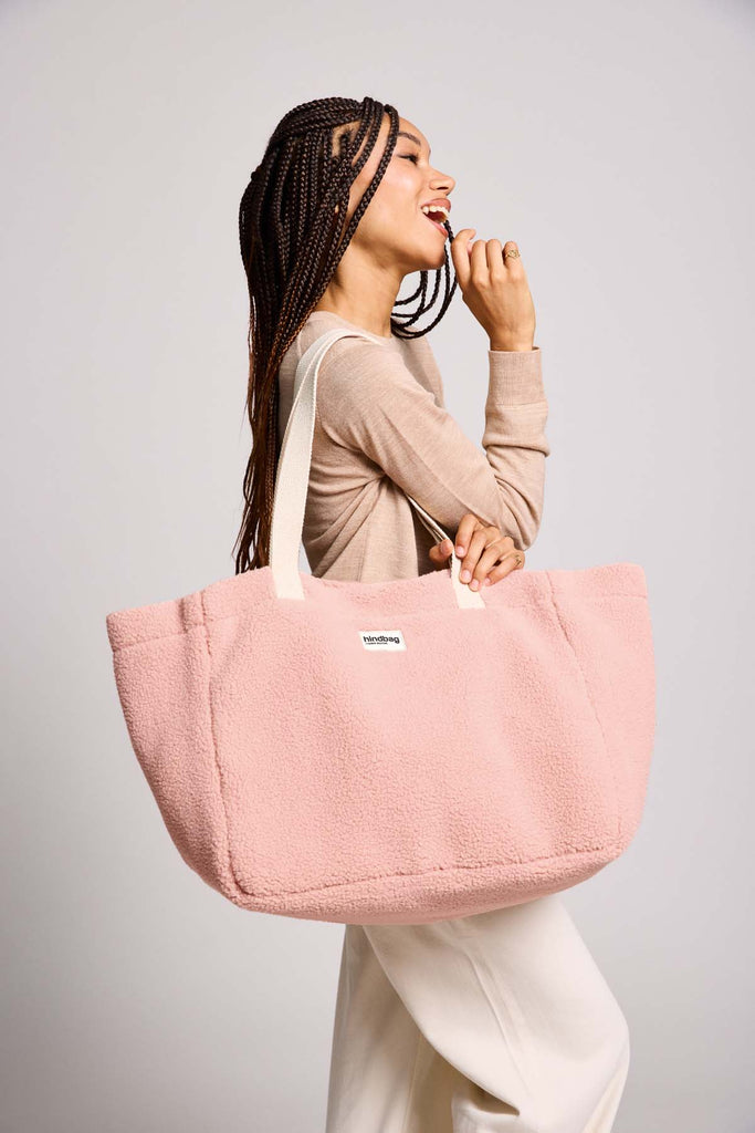 sac cabas claude teddy rose poudré