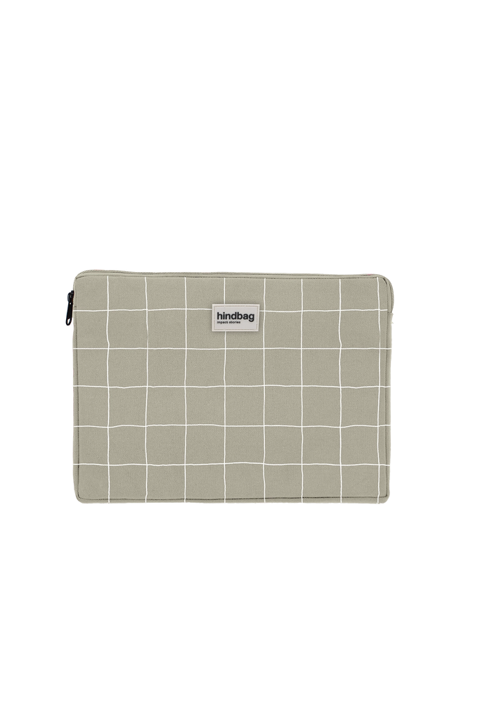 housse d'ordi ava carreaux vert argile / blanc packshot