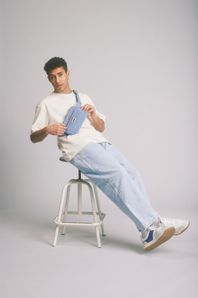 Sac banane harry denim bleu homme