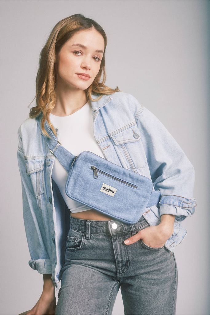 Sac banane harry denim bleu femme 