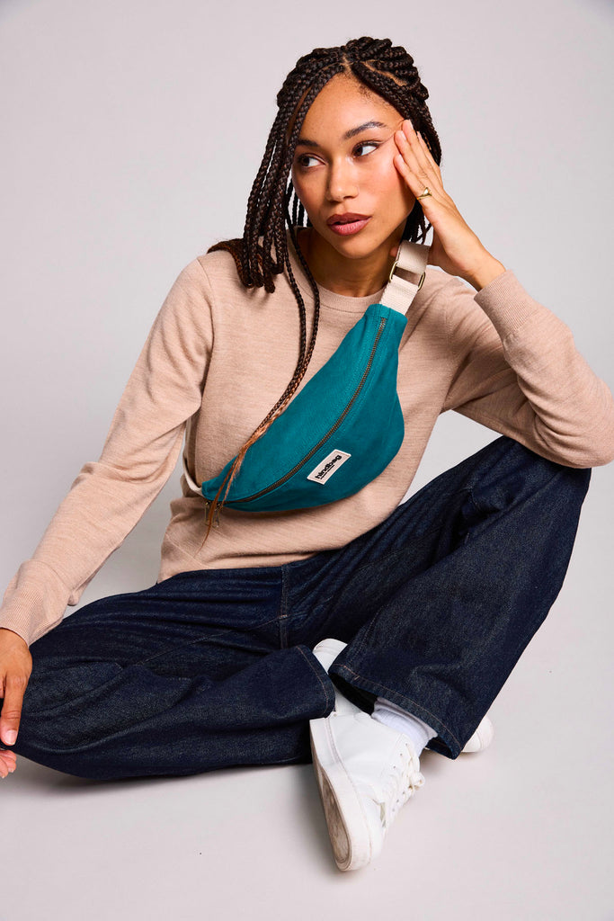 sac banane olivia bleu paon femme