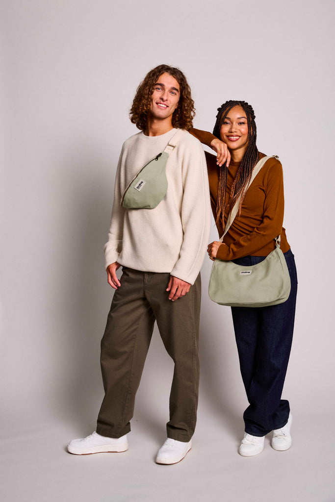 banane olivia et sac rosa vert argile