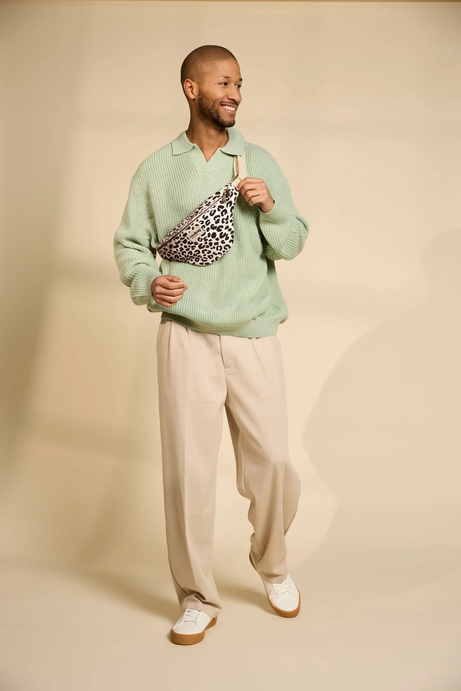 Olivia Leopard off-white Eco-Responsible Organic Cotton Bum Bag