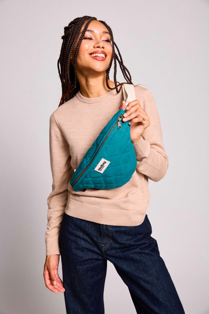 banane olivia matelassée bleu paon femme