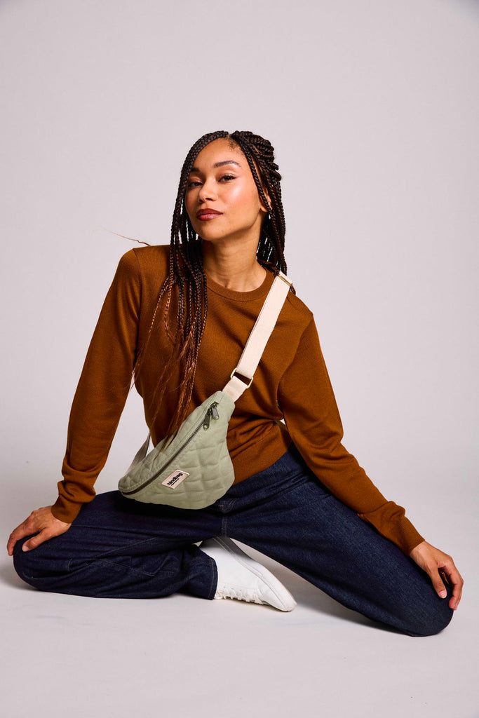 banane olivia matelassée vert argile femme