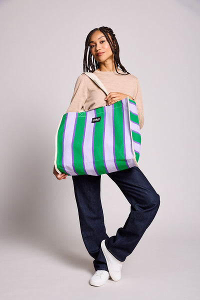 Green Striped Tote Bag 10 years - Main Image