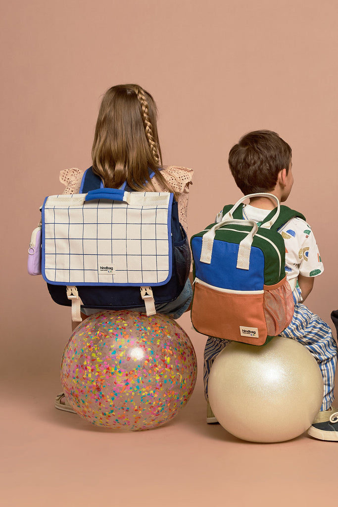 cartable leo et sac a dos arthur tricolore carreaux fille garçon
