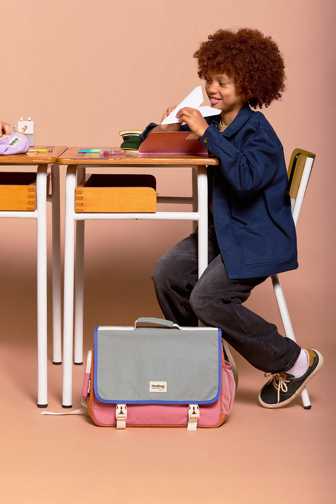 cartable leo tricolore sauge