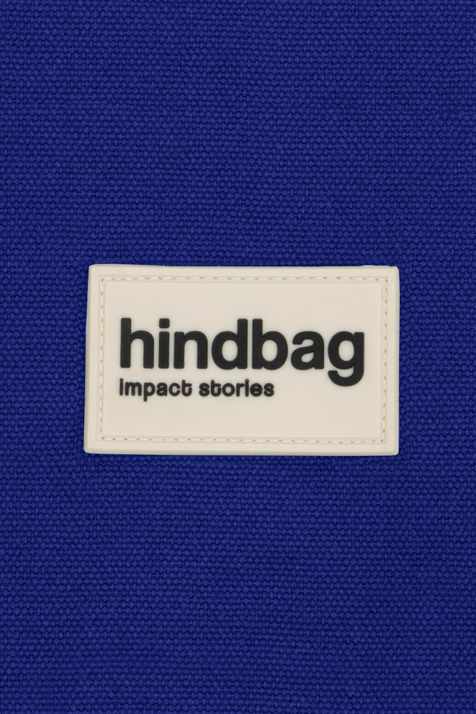 étiquette hindbag bleu electrique silicone