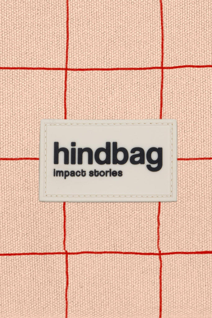 Etiquette carreaux rose / rouge silicone hindbag