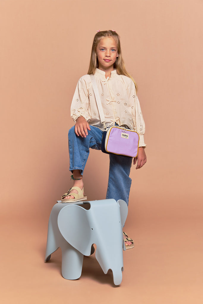 lunchbag elsa tricolore lilas hindbag