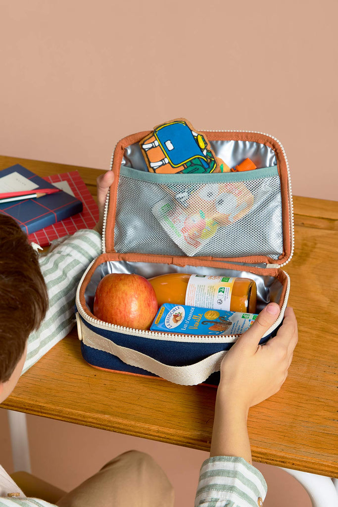 lunchbag elsa tricolore sauge interieur face