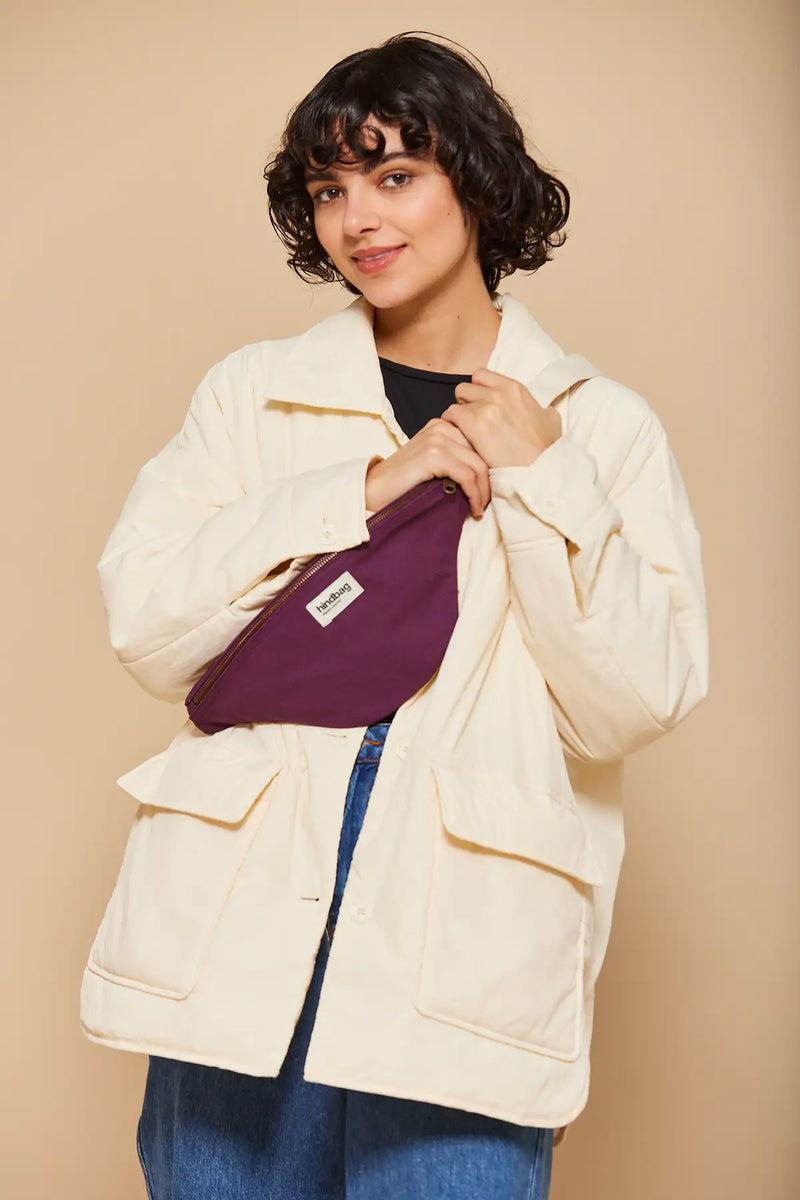 Sac banane Olivia Prune Coton Bio Eco-Responsable Hindbag