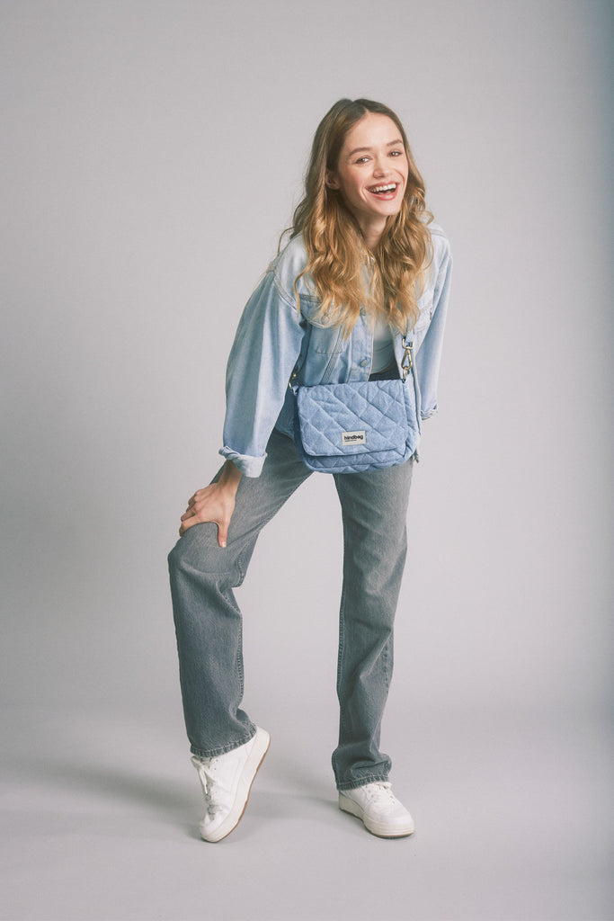 Sac à main margault matelassé femme denim bleu