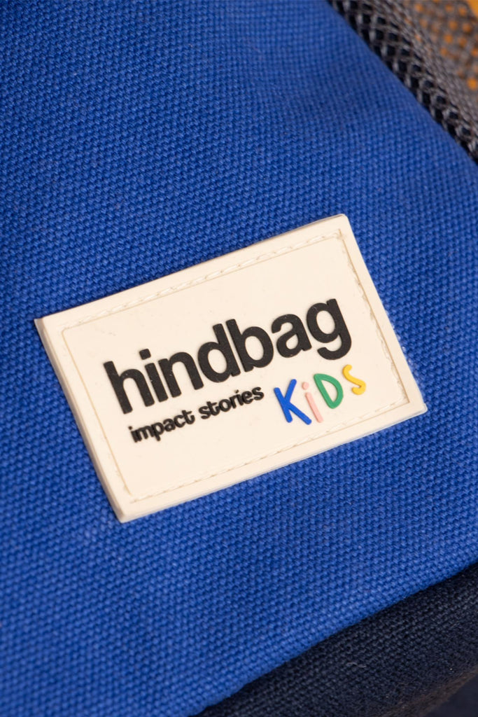 étiquette hindbag kids bleu electrique silicone