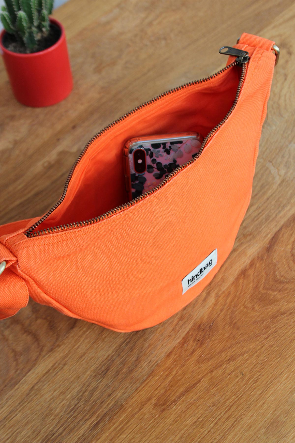 Andrea Half Moon Belt Bag Orange Organic Cotton Hindbag