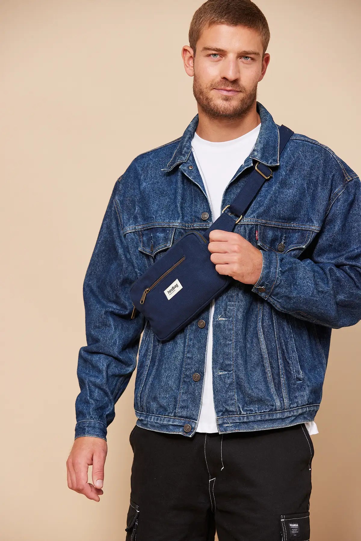 Sac Banane Rectangulaire Harry Bleu Marine Coton Bio Hindbag