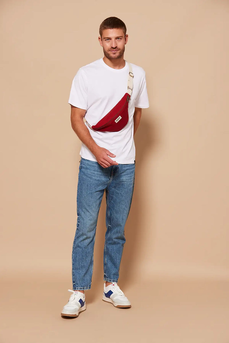 Sac banane Olivia rouge coton bio Éco-responsable Hindbag