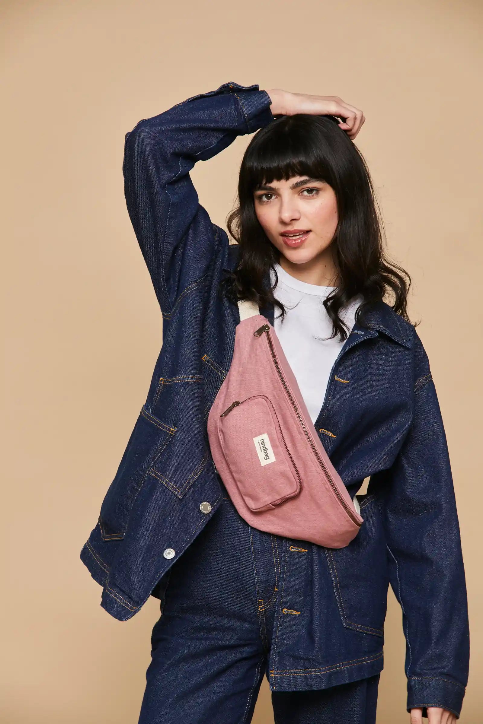 Grand Sac Banane XL Sofia Rose Blush Coton Bio Hindbag