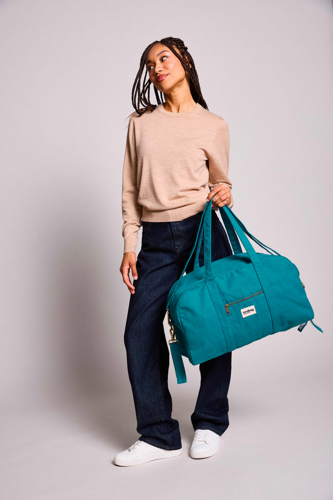 sac basile bleu paon porté femme