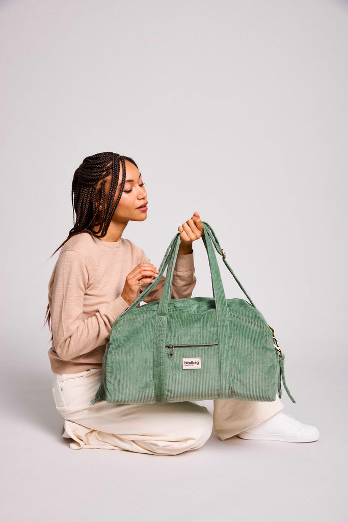 sac basile velours vert d'eau