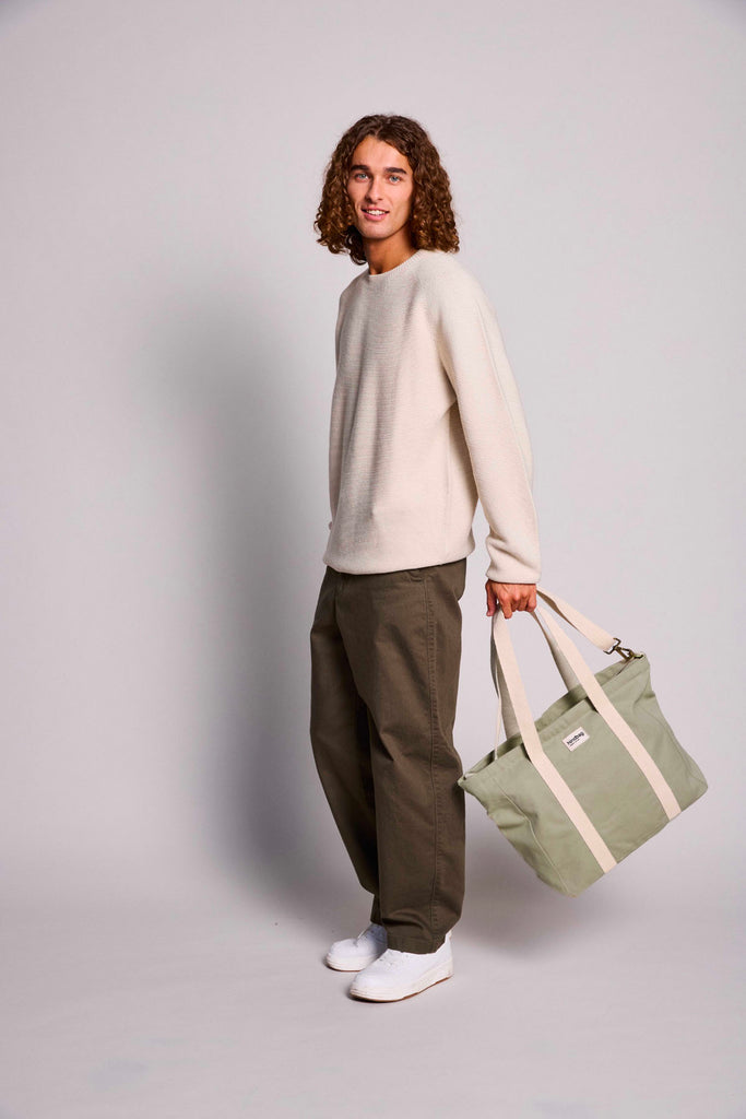 sac cabas cesar vert argile porté homme