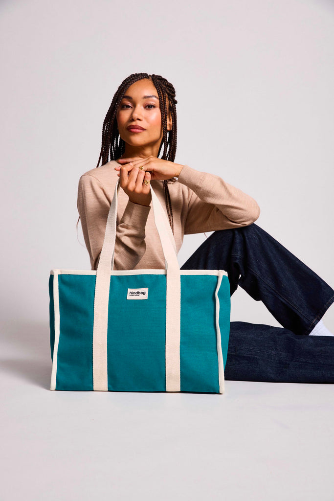 sac cabas oscar bleu paon femme