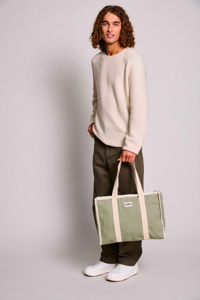 sac cabas oscar vert argile homme