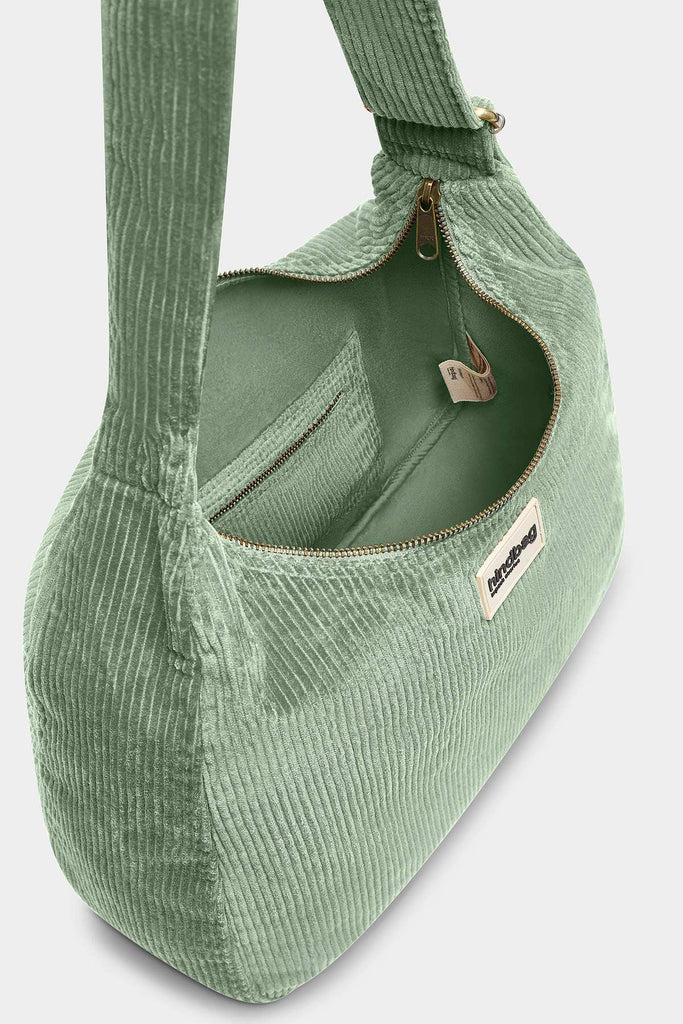 sac claire velours vert d'eau intérieur 