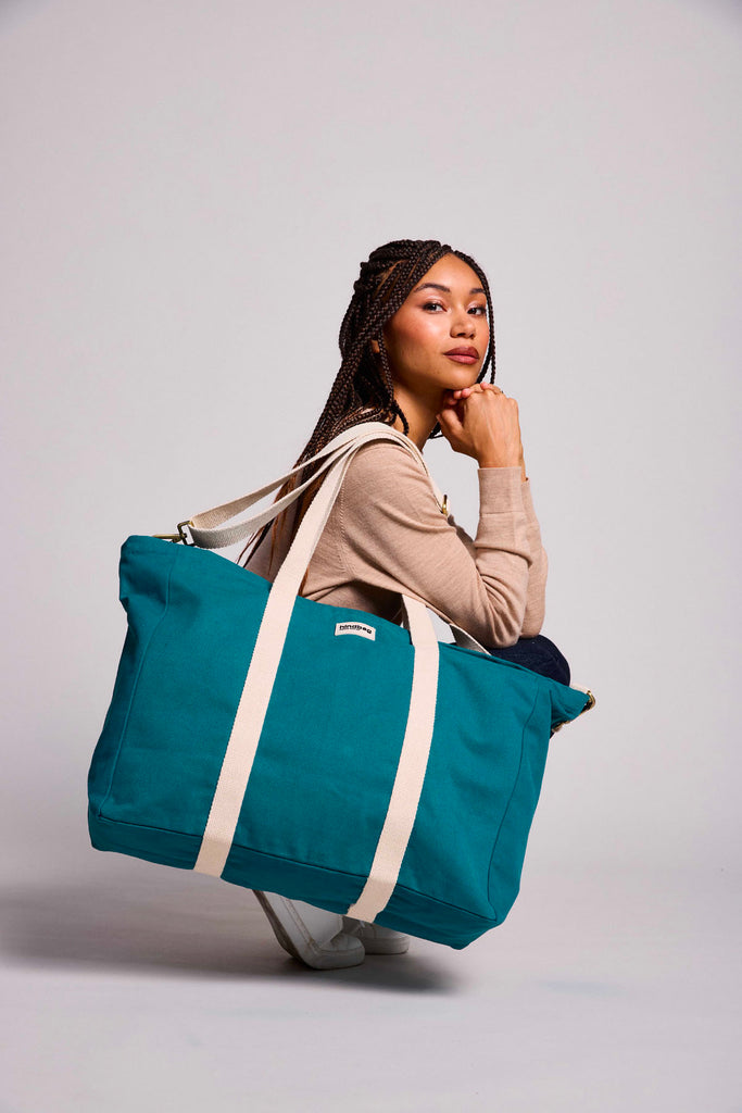 sac jean bleu paon porté femme
