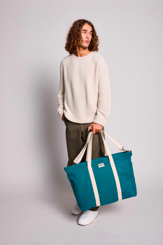 sac jean bleu paon homme