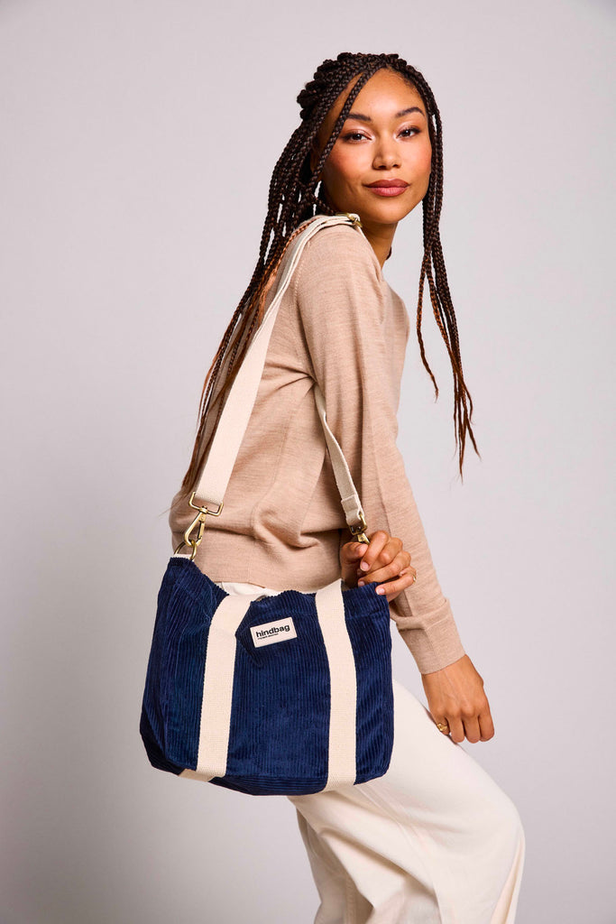 sac louise velours marine 