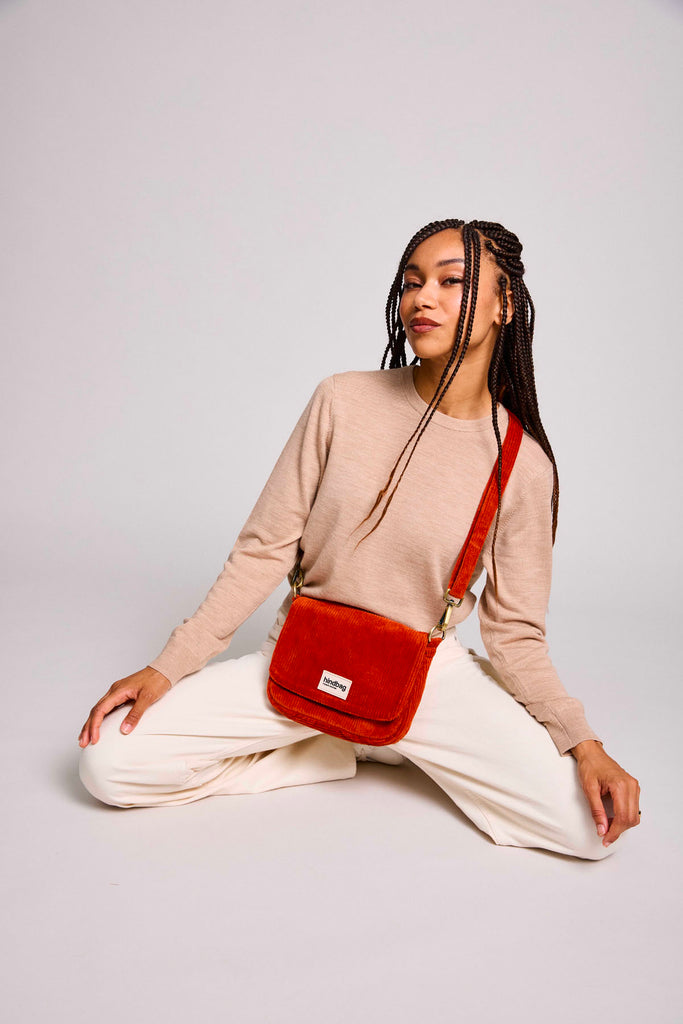 sac margault velours brique porté femme