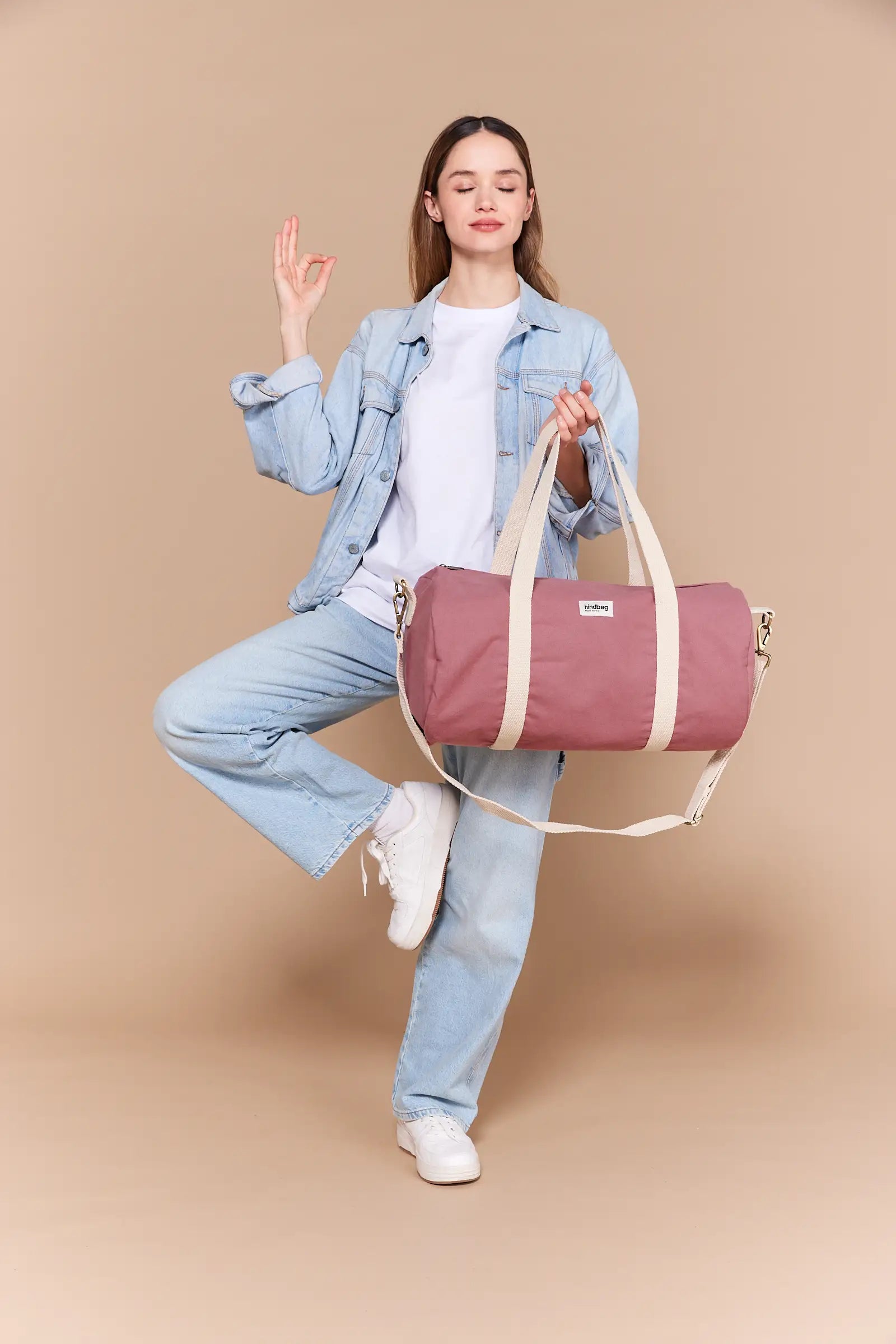 Simon Sport Duffle Bag Blush Rose Organic Cotton Hindbag