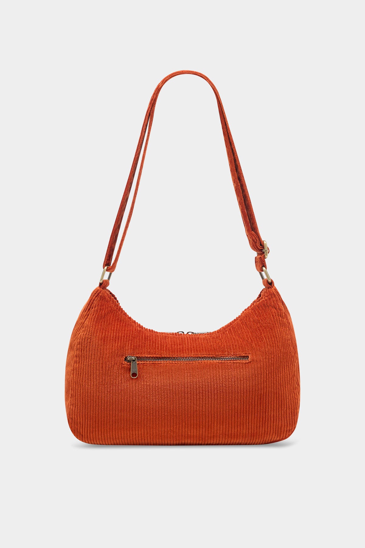 Sac Bandoulière Vintage 90s – Velours Côtelé Rose/orange – Fait Main