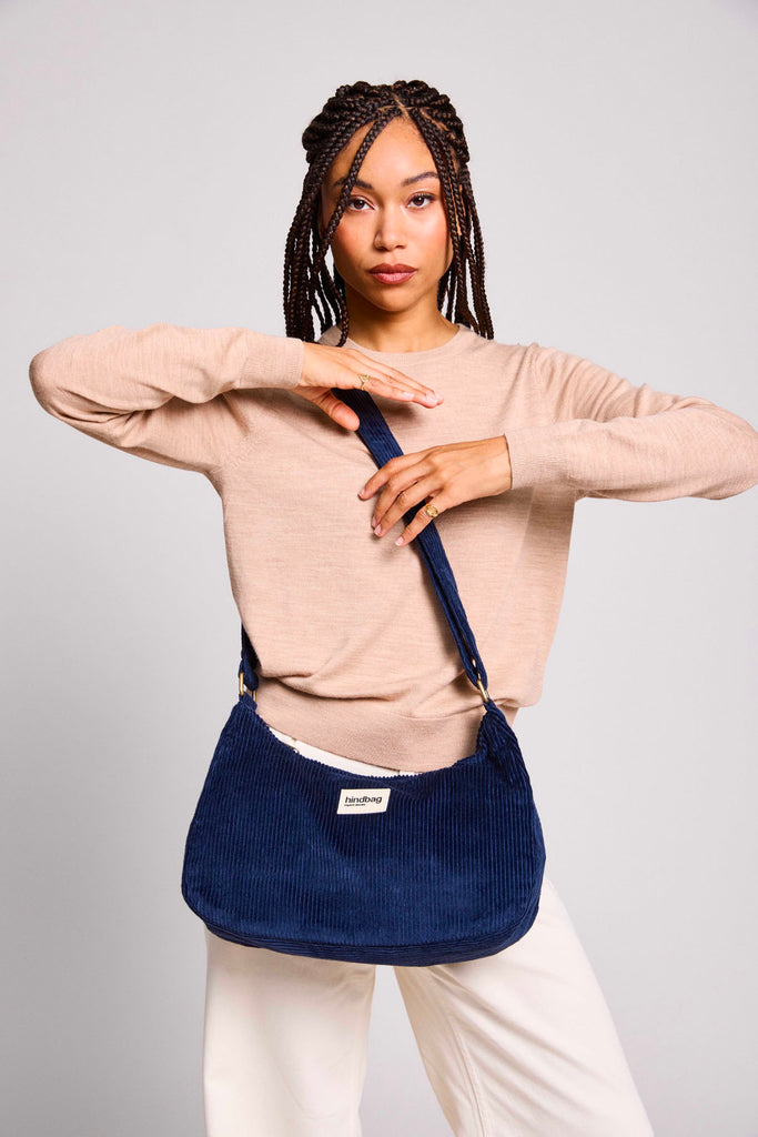 sac rosa velours marine hindbag