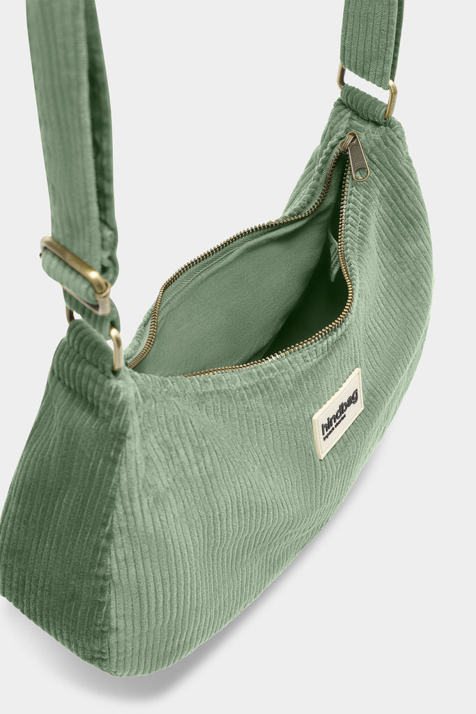 sac rosa velours vert d'eau intérieur
