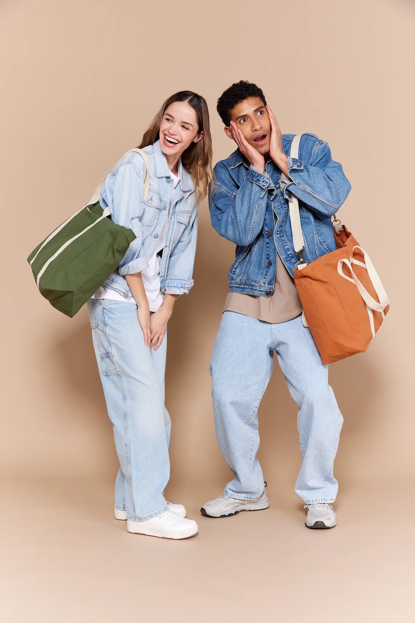 Grand Sac Cabas Jean Vert Olive Coton Bio Hindbag