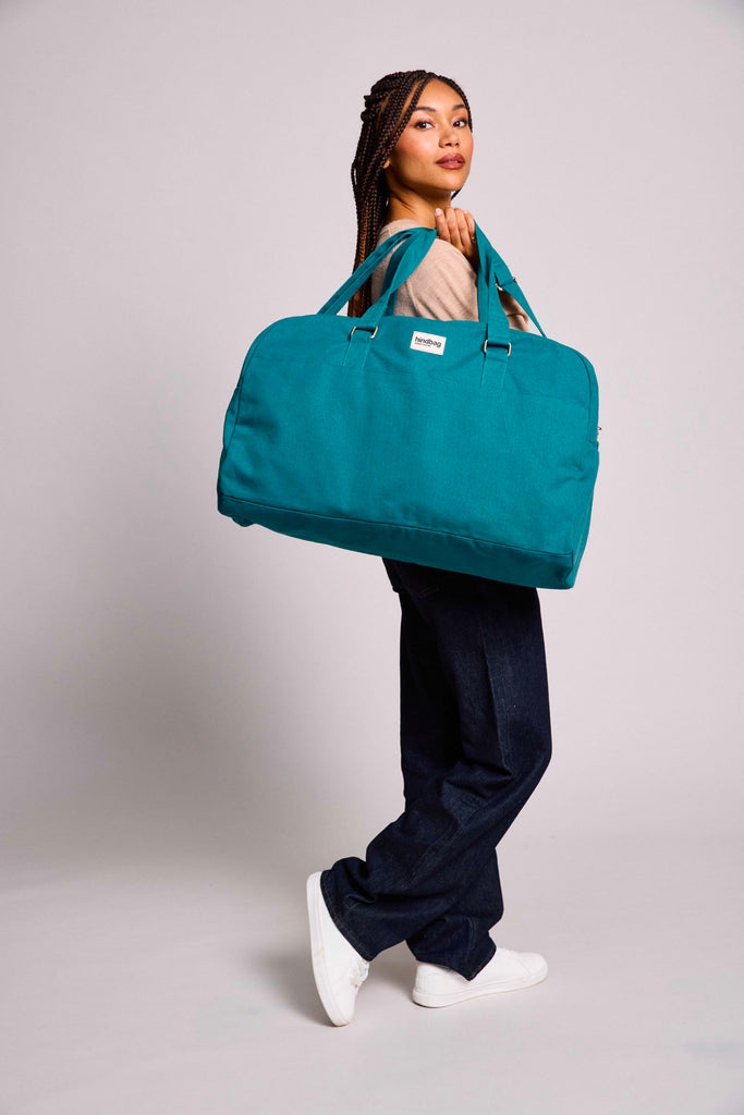 sac yves bleu paon femme face