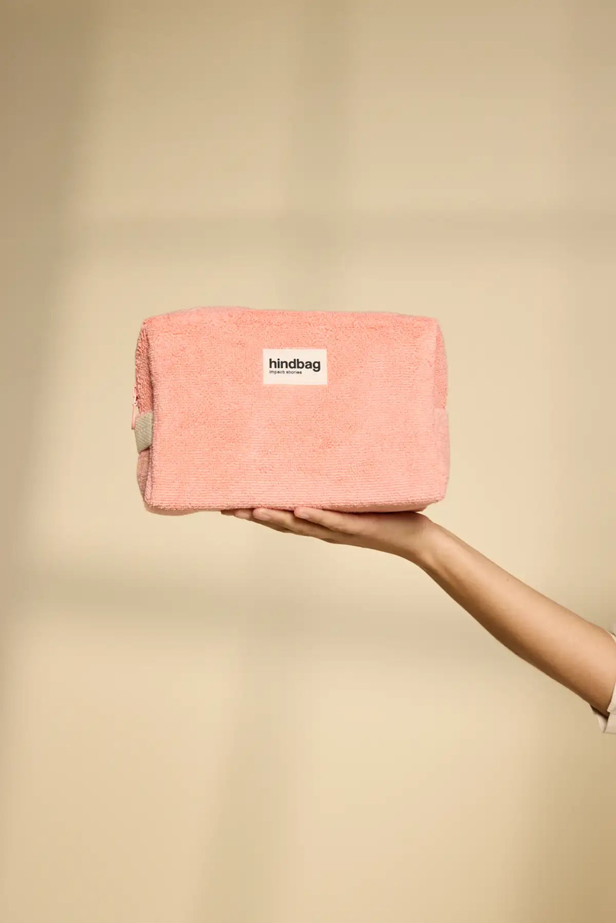 Kulturbeutel aus Bio-Frottee in Korallenrosa - Main Image