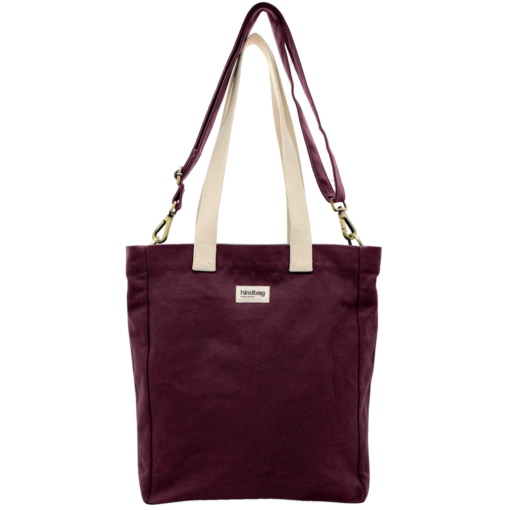 Cabas tote bag with pocket Plum